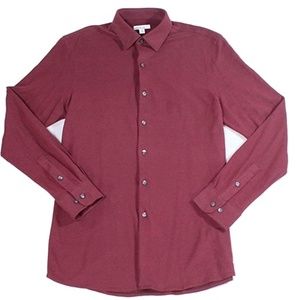 Bar III Mens Dress Shirt - Slim - Burgundy Red